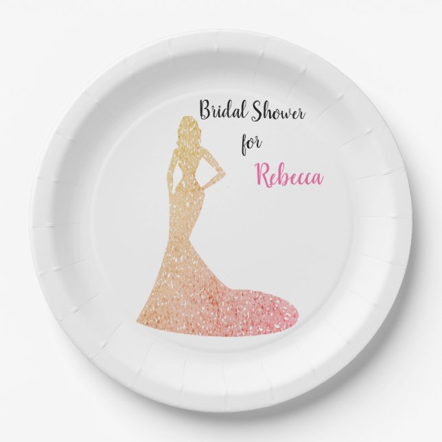 Brautparty Sparkle & Shine Paper Plate Pappteller (Vorderseite)