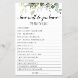 Brautparty-Spiel Wie gut kennen Sie das Paar? Flyer