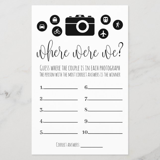 Brautparty-Spiel, wo wir Karten hatten (Vorne)