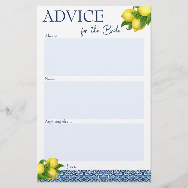 Brautparty-Spielberatung für die Brautkarte Briefpapier (Vorderseite)