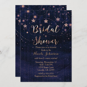 Brautparty Starry Night Whimsical Lila Gold Einladung