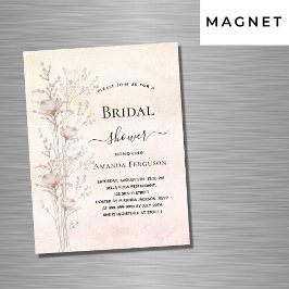 Brautparty staubige Creme Wildblumen Luxus Magneteinladung