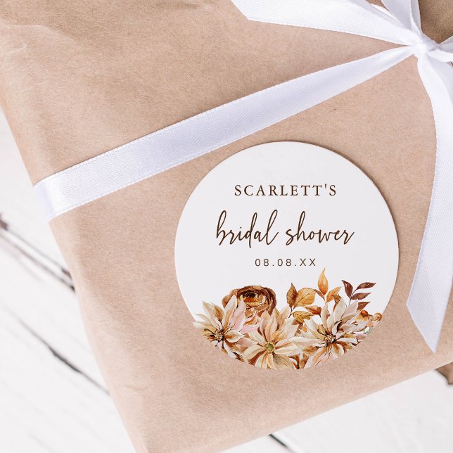 Brautparty-Sticker Runder Aufkleber (Fall Bridal Shower Sticker
)