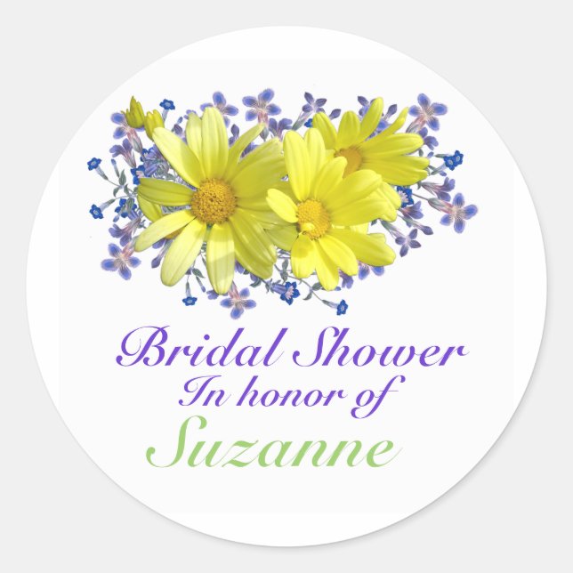 Brautparty Stickers Yellow Daisies Bouquet (Vorderseite)