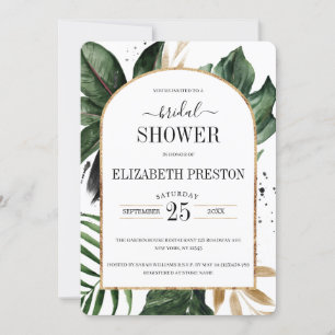Brautparty "Summer Tropical Blätter Arch Frame" Einladung