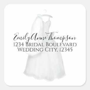 Brautparty Süße Vintage-Hochzeit Elegantes Kleid Quadratischer Aufkleber