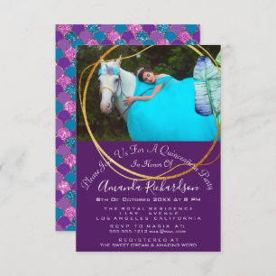 Brautparty Sweet 16. Foto Quinceañera Meerjungfrau Einladung