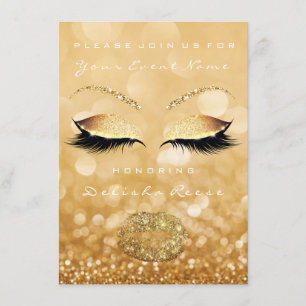Brautparty Sweet 16. Gold Funkelnd Glitzer Einladung
