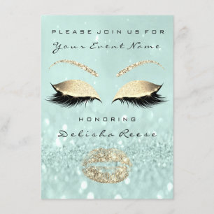 Brautparty Sweet 16. Mint Green Glitzer Einladung