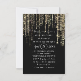 Brautparty Sweet 16. Schwarz-weiße Streifen Einladung