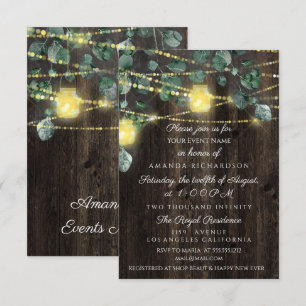 Brautparty Sweet 16 Wood Jars Light Eucaliptus Einladung