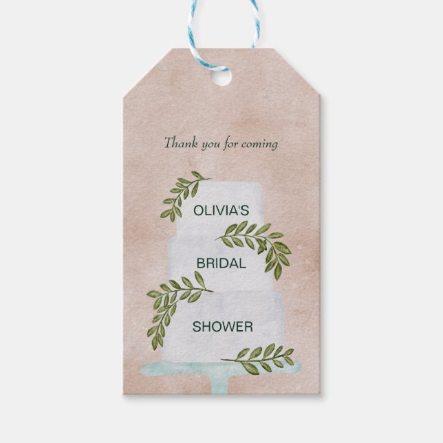 Brautparty Tag, Hochzeit Kuchen Vielen Dank Geschenkanhänger (Vorderseite)