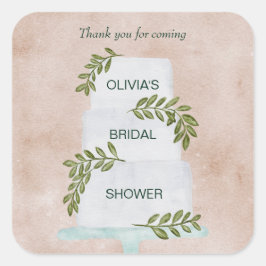 Brautparty Tag, Hochzeit Kuchen Vielen Dank Quadratischer Aufkleber