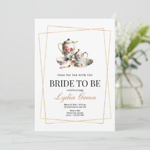 Brautparty Tea Party Zeit für Tee mit Brid Einladung