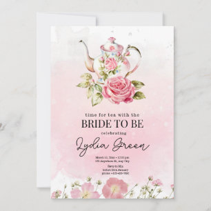 Brautparty Tea Party Zeit für Tee mit Brid Einladung