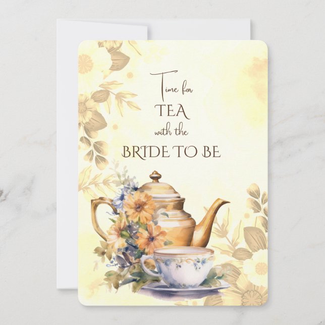 Brautparty Tee Party Einladung Herbst (Vorderseite)