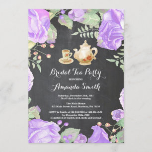 Brautparty-Tee-Party Einladung mit Blumen