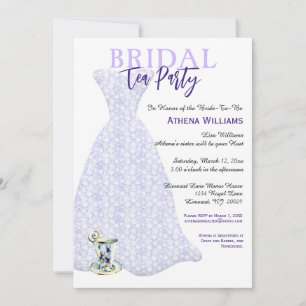 Brautparty Tee Party Lavender Bridal Gown Einladung