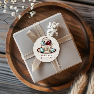 Brautparty Tee Party Macaroons Runder Aufkleber