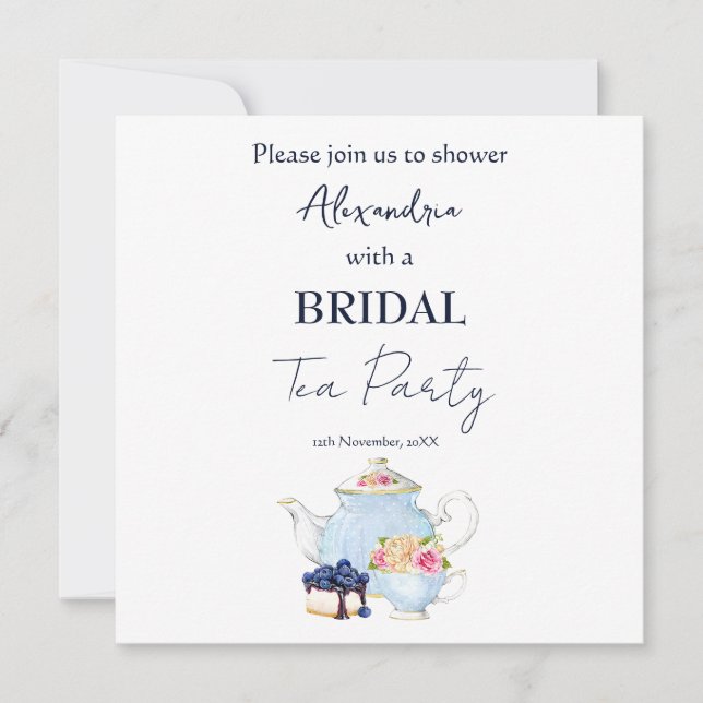 Brautparty Tee Party personalisieren Einladung (Vorderseite)