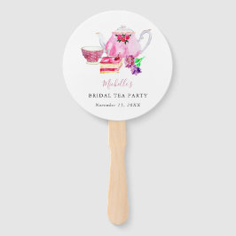 Brautparty Tee Party Rosa Teebeutel Fächer