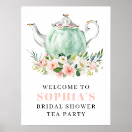 Brautparty Tee Party Willkommenspender Poster