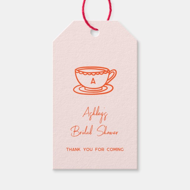 Brautparty Tee Thema Whimsical Doodle Geschenkanhänger (Vorderseite)