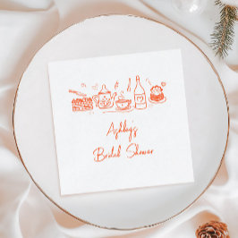 Brautparty Tee Thema Whimsical Doodle Serviette