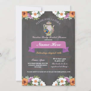 Brautparty-Teekanne-Alice im Wunderland laden ein Einladung