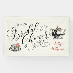 Brautparty-Teeparty im Vintage-Typografie-Stil Banner