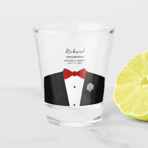 Brautparty Trauzeuge Roter Krawatten Schussglas Schnapsglas