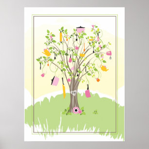 Brautparty Tree Poster