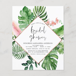 Brautparty Tropenpalme Wasserfarbenflye Flyer