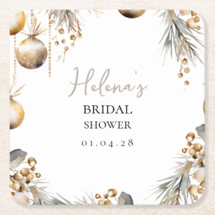 Brautparty Untersetzer Holly Christmas Design