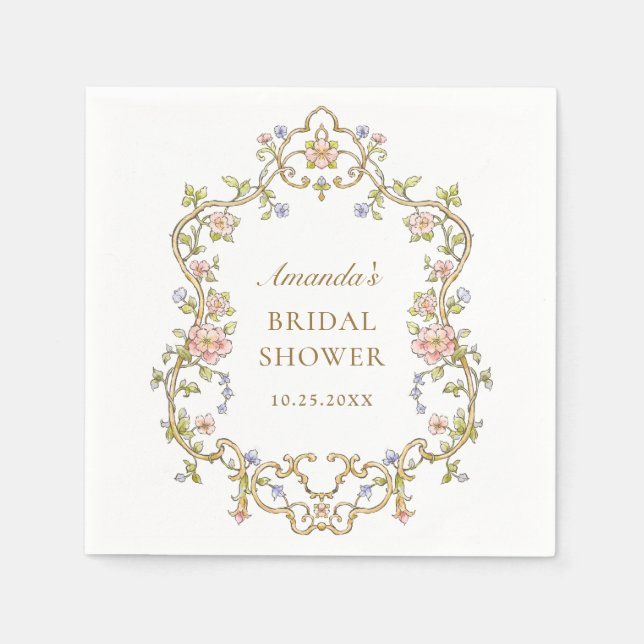 Brautparty verzierter Viktorianischer Bohemischer  Serviette (Vorderseite)