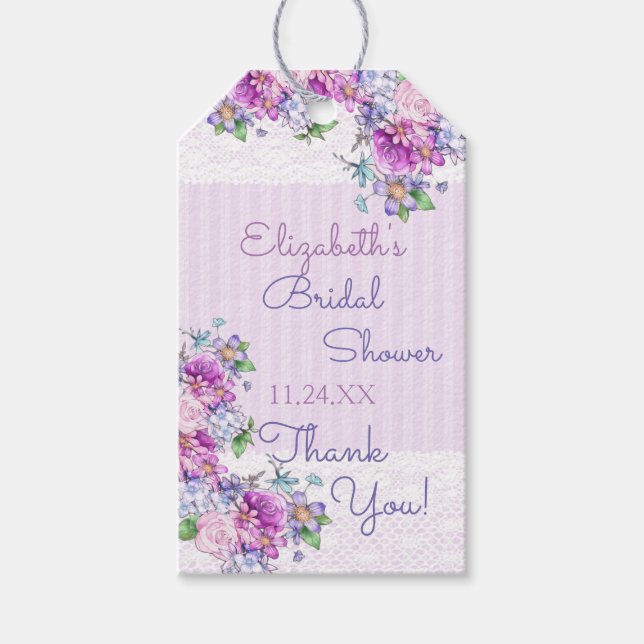 Brautparty Vielen Dank, dass Sie Aquarellfarben-St Geschenkanhänger (Vorderseite)