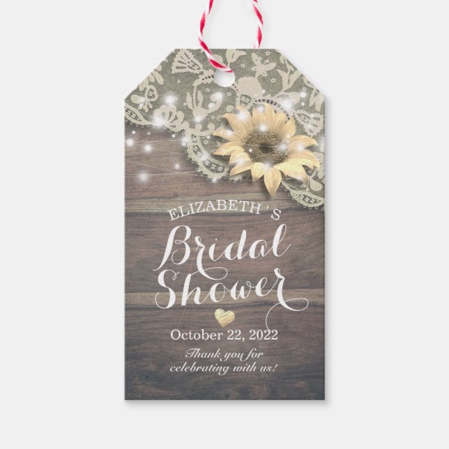 Brautparty Vielen Dank, dass Sie die Sonnenblumen- Geschenkanhänger (Vorderseite)