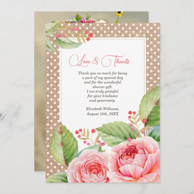 Brautparty Vielen Dank, dass Sie sich für die Foto Dankeskarte (Vorne/Hinten)