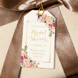 Brautparty Vielen Dank Elegante Chic Blume Geschenkanhänger