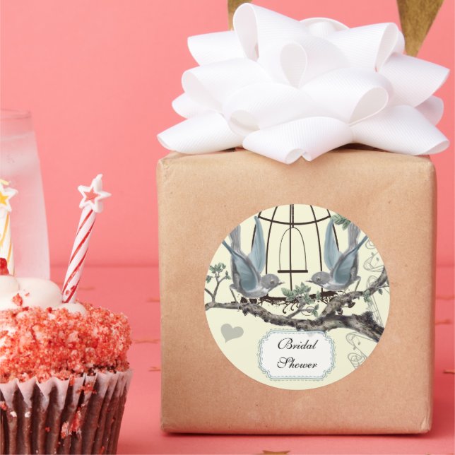 Brautparty Vintag Bluebird Wedding Siegel Runder Aufkleber (Party)