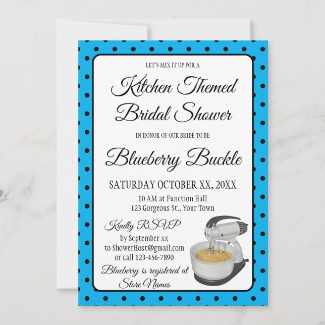 Brautparty Vintag Polka Dots Bows Blue (Vorderseite)