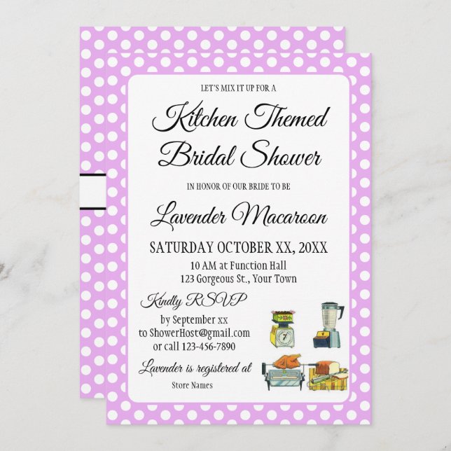 Brautparty Vintag Polka Dots Bows Lavender (Vorne/Hinten)