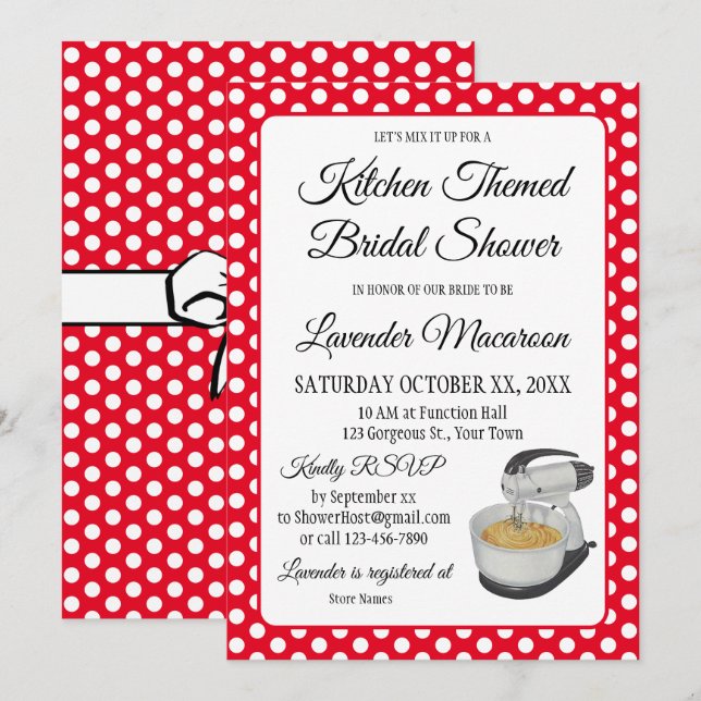 Brautparty Vintag Polka Dots Bows Red & White (Vorne/Hinten)