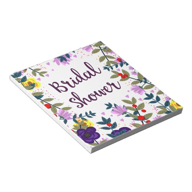 Brautparty Vintage Blume Notizblock (angewinkelt)