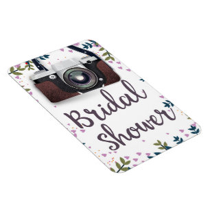 Brautparty Vintage Blume und klassische Kamera Magnet
