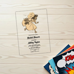 Brautparty Vintage Retro 50er Jahre Comic-Buch Acryleinladungen