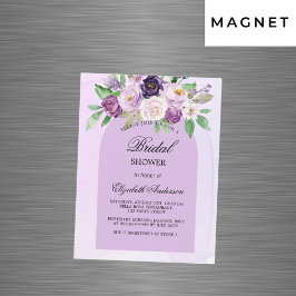 Brautparty violett violette Blumen Luxus Magneteinladung
