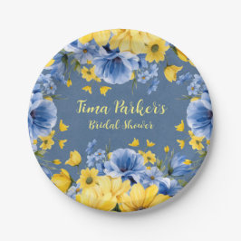 Brautparty von Blauer und Gelbmehl Pappteller