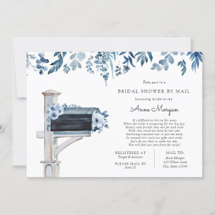 Brautparty von Mail Blue Flowers in Mailbox Einladung