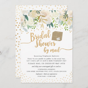 Brautparty von White Gold Floral per Post Einladung